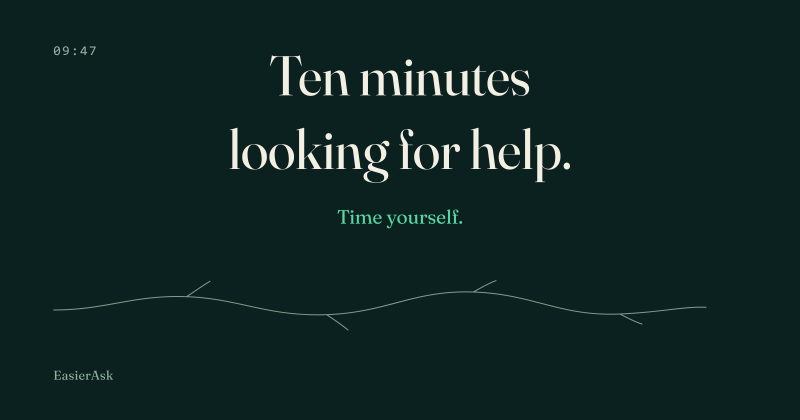 Ten minutes looking for help. Time yourself.